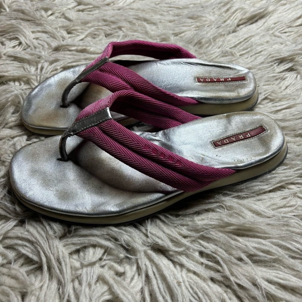 Prada thong slide slippers size 38